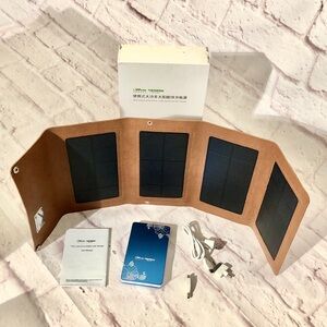 Two Portable Solar Charger High Capacity Power Banks with Foldable Panels - NIB